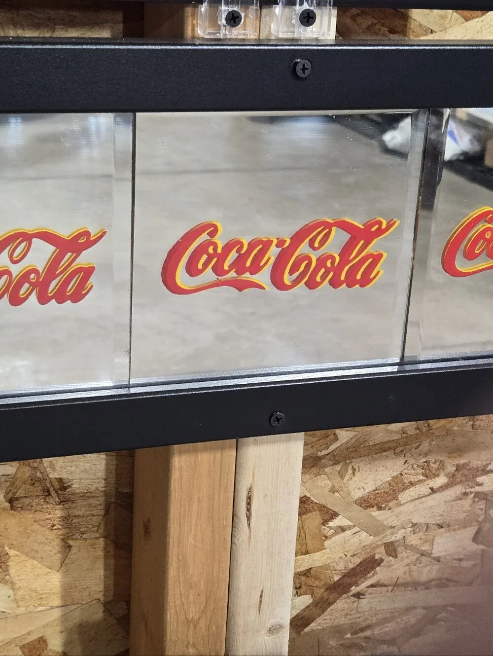 Vintage COCA-COLA FRAMED  MIRROR SIGN 6x18 Inch In Frame Unusual Rare Best Offer